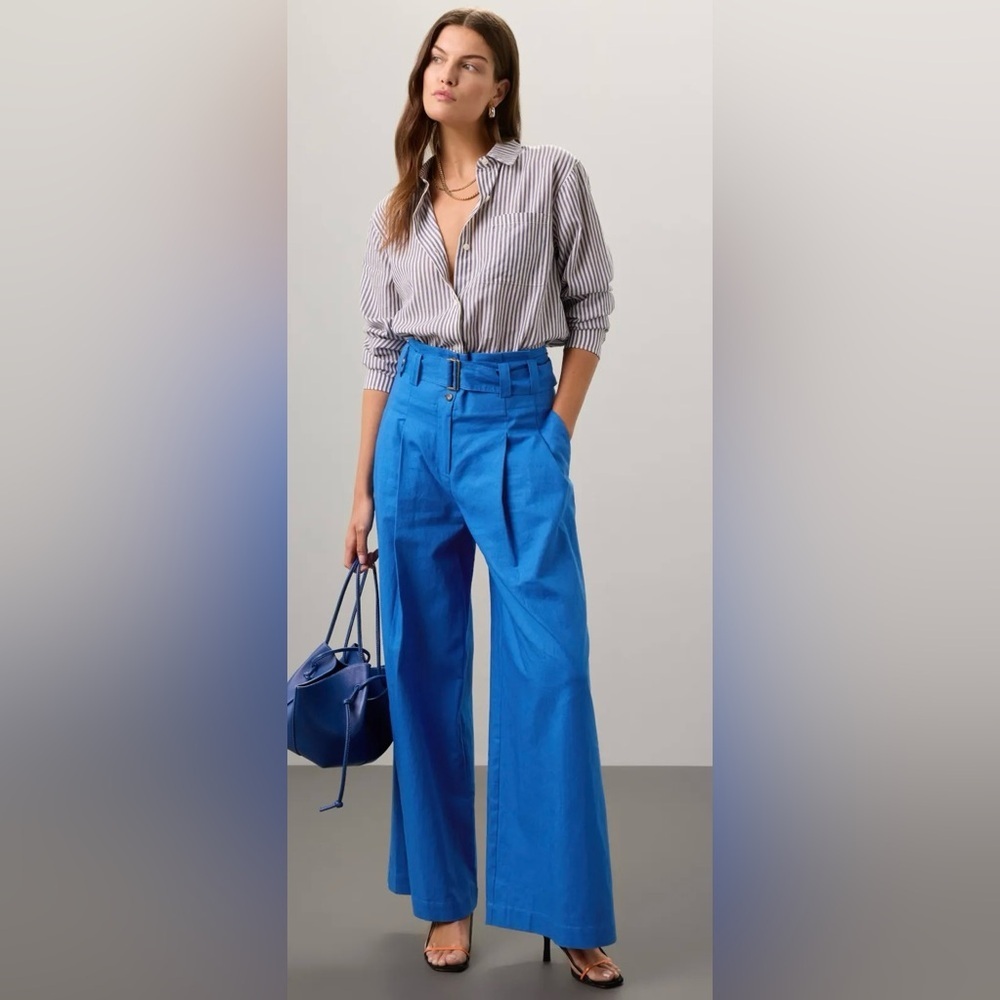 GUC Eudon Choi- Wide Leg Linen Trousers. Size 16 - Picture 2 of 13
